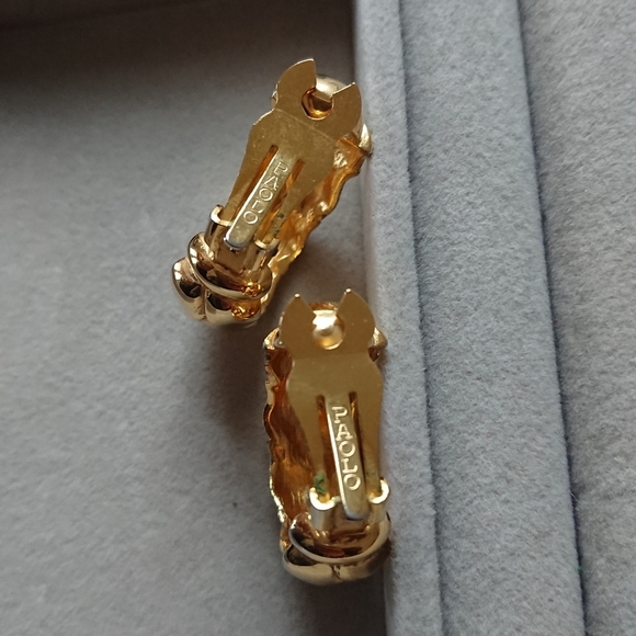 lPaolo Classic Gold Tone CLIP ON Hoop Earrings - Picture 8 of 12